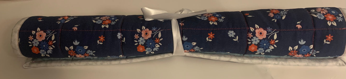 Lavender quilted oversized hot pads or trivets with stitched design, made by LW Designs, for protecting surfaces from hot cookware.